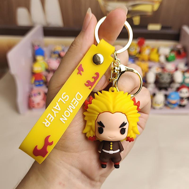 Anime Demon Slayer Key Ring Kimetsu No Yaiba Model Kamado Tanjirou Key Chain Car Keyring Schoolbag Pendant Presents