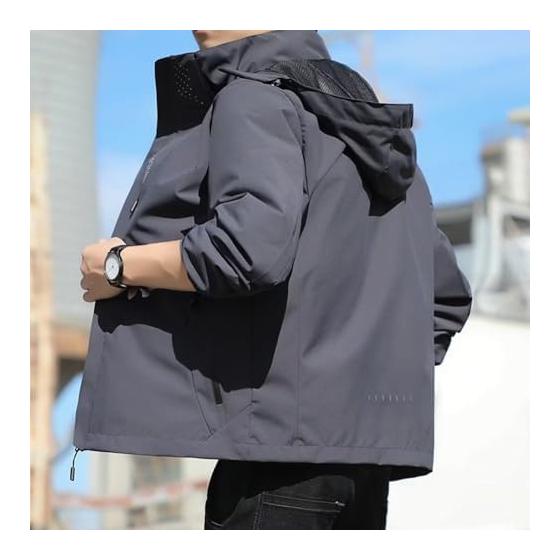 [uptoyou] Windbreaker Jumper Men's Jacket Mountain Parka Blouson Light Outerwear Large Size Outdoor Windproof Cold Protection Waterproof Lightweight