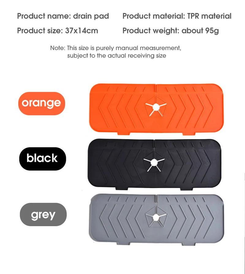 Kitchen Silicone Faucet Mat Sink Splash Guard Catcher Faucet Absorbent Mat Countertop Protector for Bathroom Kitchen Gadgets