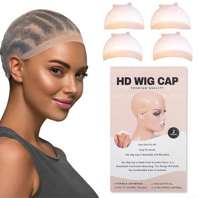 Didmeninė HD peruko kepurėlė moterims Nematomos Itin plonos Tamprios Kojinės Kepurėlės nėriniuotam priekiui Skaidri Peruko kepurėlė Plona nailoninė kepurėlė