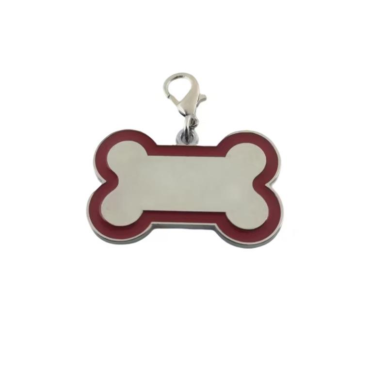 Zinc Alloy Dog Bone ID Tag - Laser Engraved, Anti-lost Military Pendant for Pet Collars