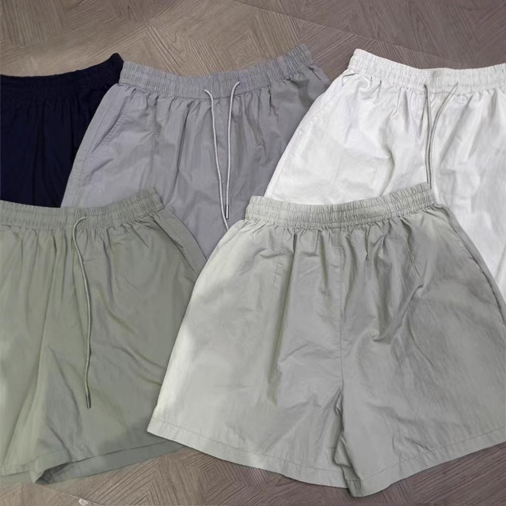 

Summer Elastic Drawstring High Waist Loose Wide-Leg Quick Dry Plus Size Shorts Green