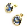 Les Trésors De Lily [N0210] - Golden Blue 'Sissi' Designer Earrings