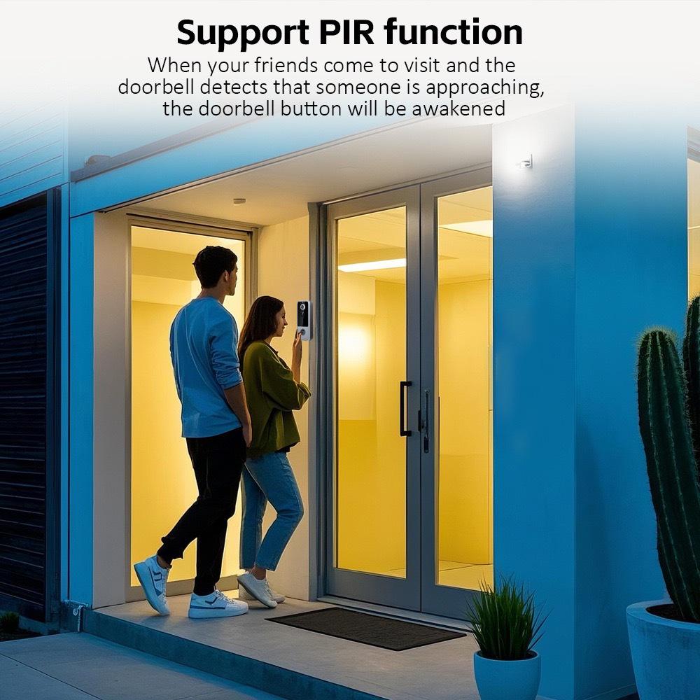 Wireless Video Doorbell with Infrared HD Night Vision and Smart Remote Monitoring
