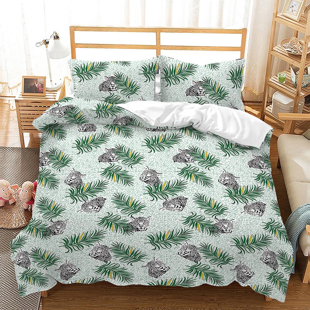 Kit Leopard Animal Digital Printing Quilt Cover Two Or Three Piece Set