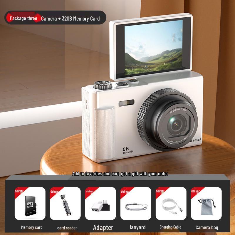 Campus Explorer: 5K Mirrorless DIY Camera with Flip Screen for HD Photography