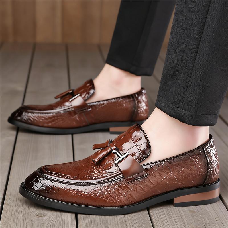 Fashion Designer New Crocodile Pattern Business Casual Shoes For Men Formal Wedding Dress Homecoming Footwear Zapatos Hombre