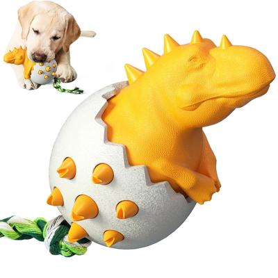 Großes Hundespielzeug Kauspielzeug Molar Zahnbürstenspielzeug Tauziehen Spiel Bulldogge Angstlinderung Interaktiv Dinosaurier Ei Form Haustierbedarf