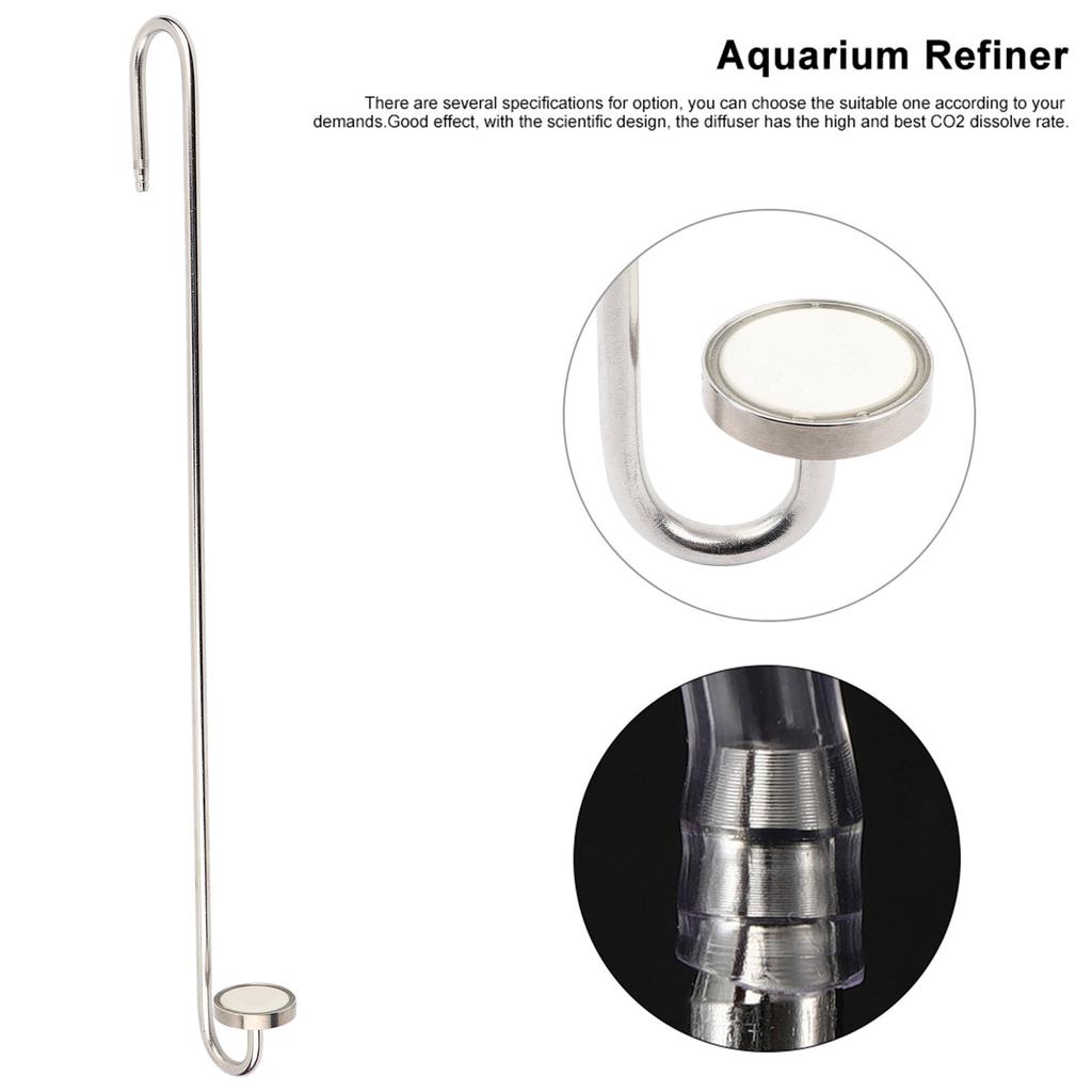 304 Stainless Steel Mirror Surface U Shaped External Aquarium Oxygen Diffuser Fish Tank CO2