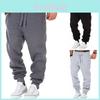 Pantalon de jogging en mélange de coton pour homme avec taille élastique et cordon de serrage réglable