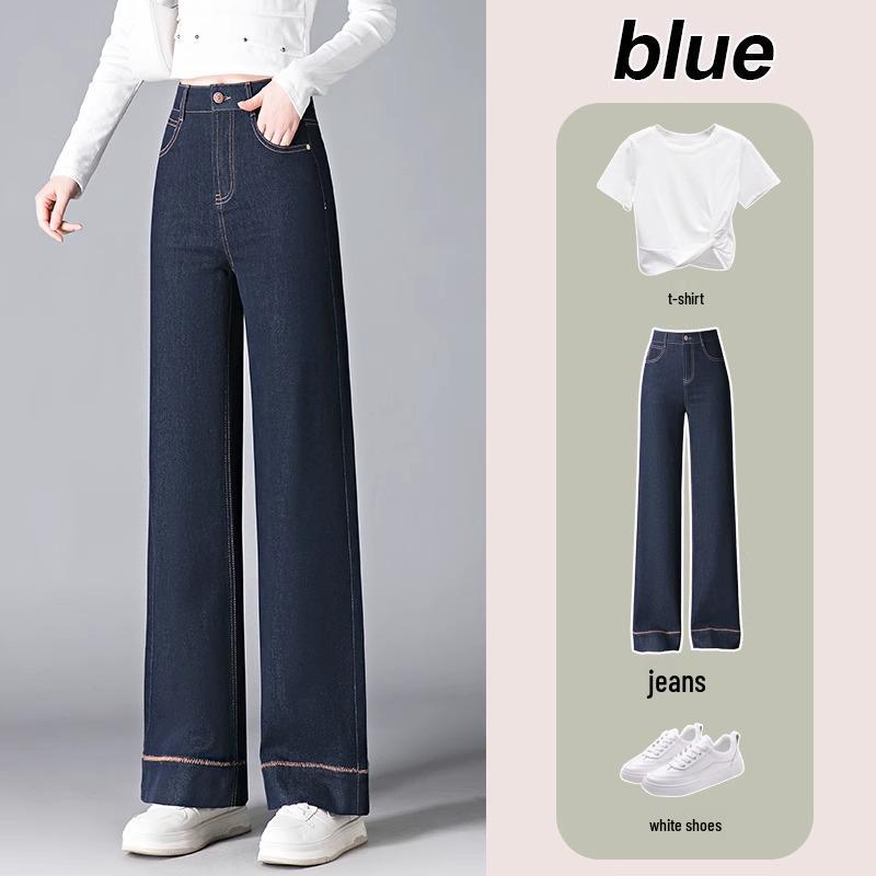 

Women s Petite Wide-Leg Jeans, Spring/Autumn 2024: New Loose, Floor-Length, Slimming Straight-Leg Pants 31 [135-145 lbs]