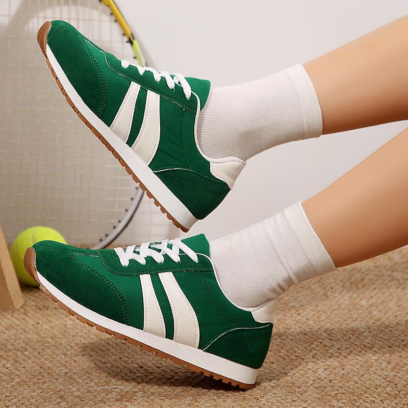 Fashion 2025 Autumn Women' Fashion Striped Green Sneakers Lightweight Non Slip Casual Sports Shoes Woman Plus Size Comfort Walking Shoes