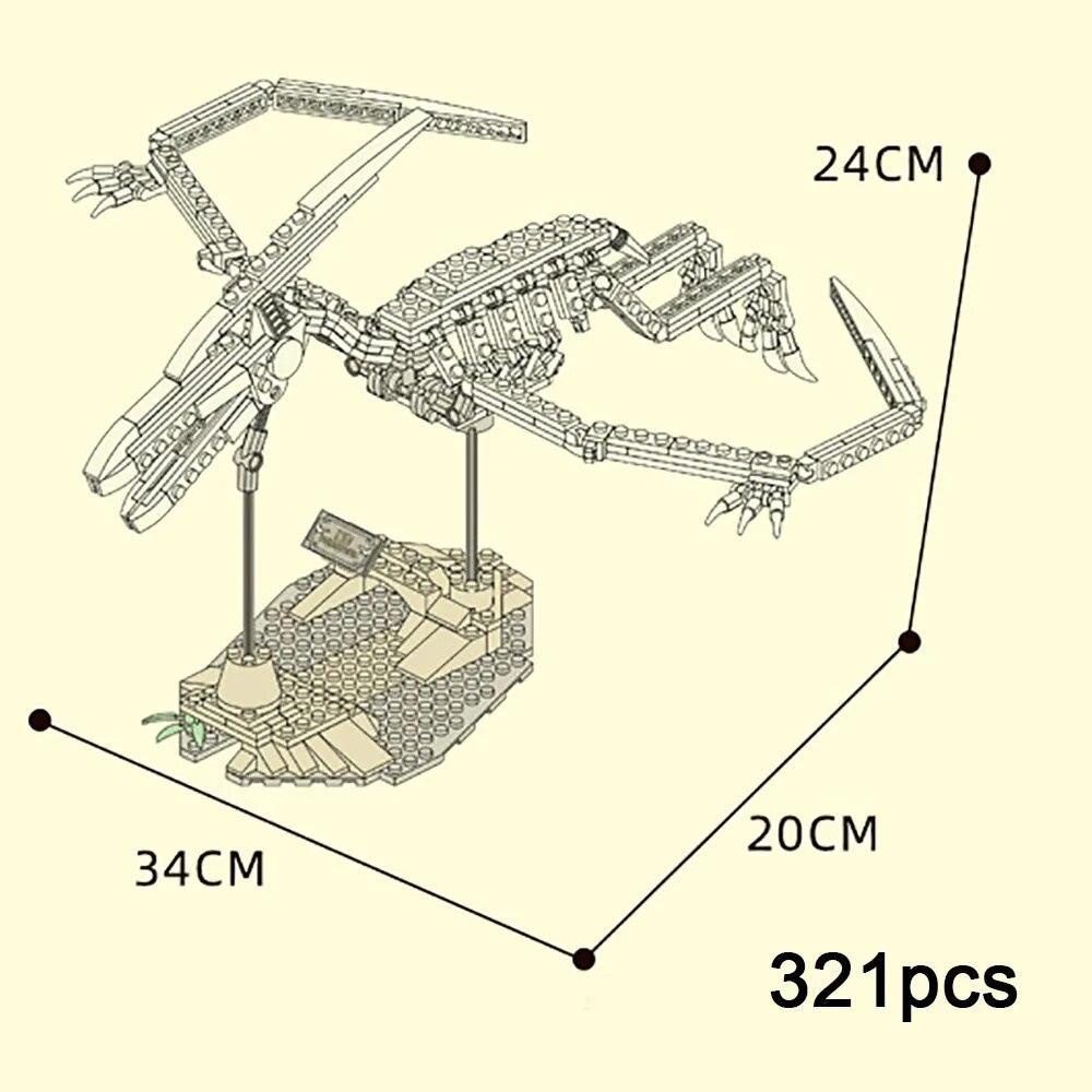 KAZI Dinosaurier Bausteine ​​Fossil Fragmente Tyrannosaurus Modell Ziegel Dekorationen Spielzeug Geschenke für Kinder