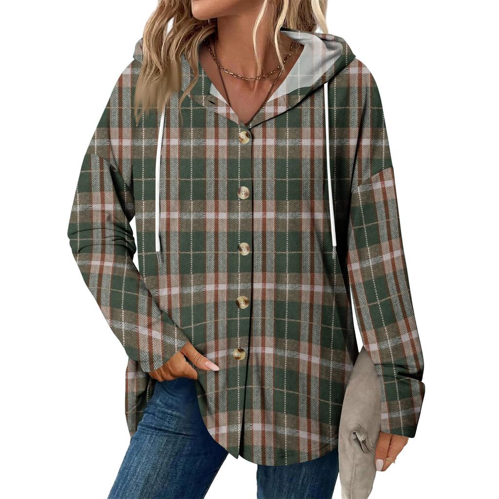 Dámský módní ležérní raglánový kabát se stahovací šňůrkou a dlouhým rukávem, vintage kabát s kapucí na knoflíky