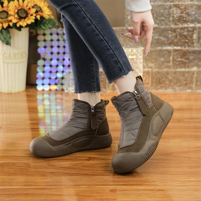 Non-slip warm high-top sports fluffy short boots cotton shoes autumn and winter velvet soft-soled snow boots