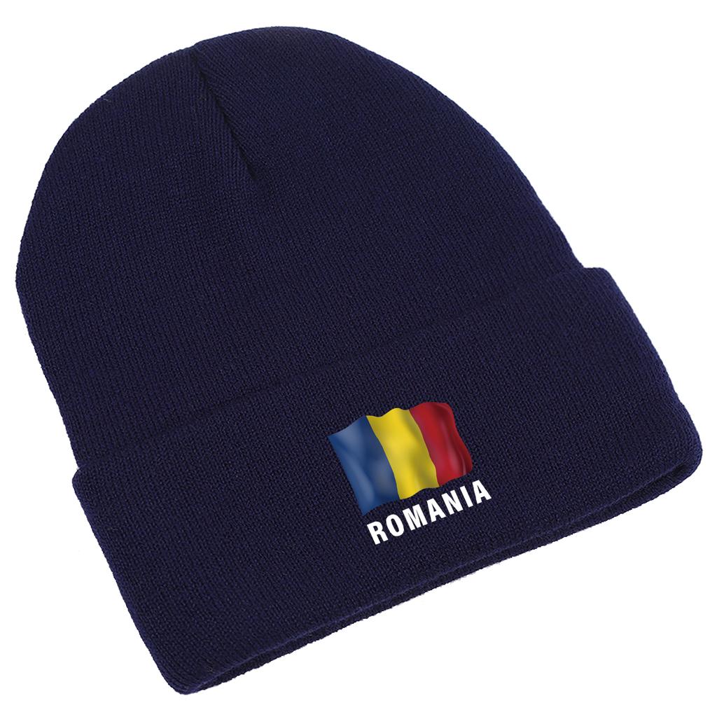 ROMANIA Flag Print Winter Hats Knitted Hat Beanie Man Cap Thermal Lightweight Knit Cap Beanie Perfect For Street Style