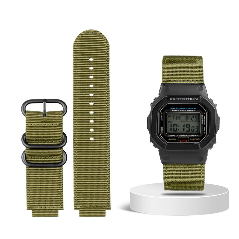 Klasyczny Adaptujący się dla G-SHOCK Casio GW6900 DW5600 GW-B5600 GM-5600 serii nylonowy pasek akcesoria sportowe outdoorowe płócienny pasek do zegarka