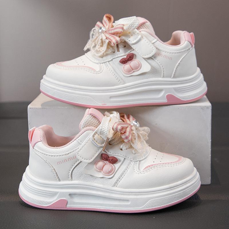 

Children Low Top Sneakers Girls Spring Casual Shoes White Student Lightweight Soft Sole Sport Kid Shoes size 26 розовый