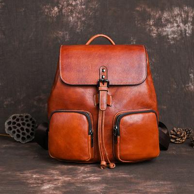 Kadın Moda Sırt Çantaları Vintage Tasarım Omuz Çantaları Hakiki Deri Sırt Çantası