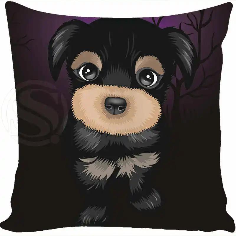 Cartoon Funny Dog Schnauzer Fashion Style Square Pillowcase Zipper