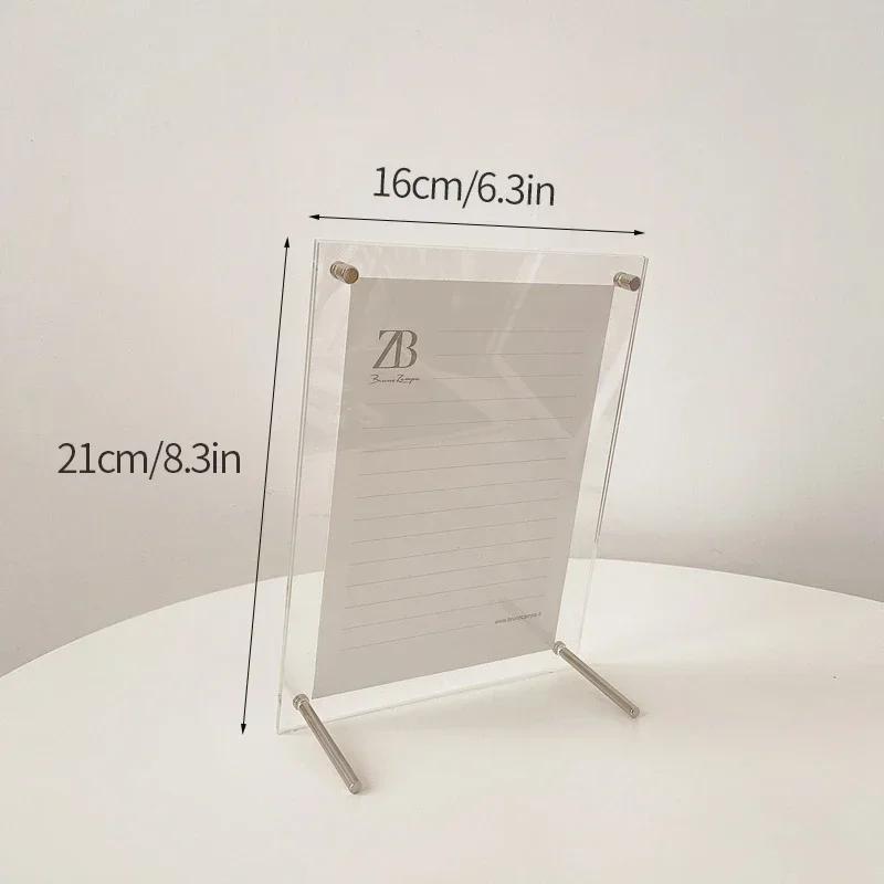 Transparent Photo Frames Acrylic Magnetic Kpop Idol Photocard Holder Desktop Ornament Photo Card Collect Poster Display Stand
