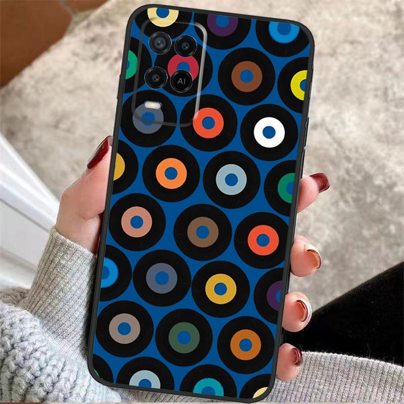 Vinyl Record Retro Case For OPPO A96 A76 A16 A98 A78 A58 A18 A15 A17 A77 A5 A9 A74 A94 A52 A72 A53S A54S A57S