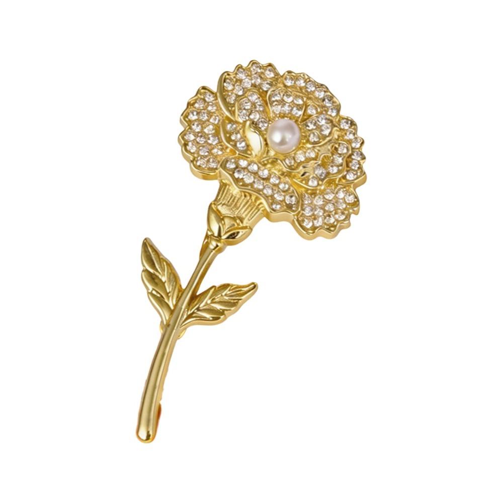 Luxury Floral Corsage with Pearls Metal Corsage Ornament Unique Carnation Brooch  Mother's Day Gift