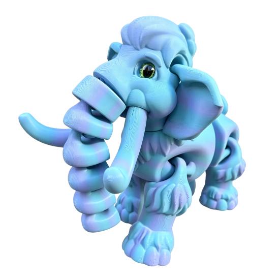3D-gedruckte Mammutfigur, Elefanten-Ornament mit beweglichen Gelenken, Tier-Fidget-Spielzeug zur Stressbewältigung für Kinder, Dekoration für Zuhause und Büro