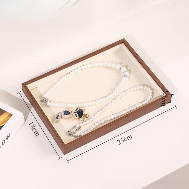

Wooden Rings Storage Tray Counter Necklace Display Pallet Large Capacity Jewelry Organizer Tray Jewelers Stackable Pallet