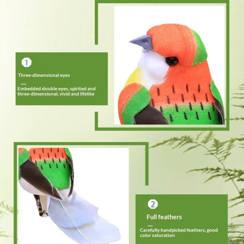 3/6Pcs 3D Fake Craft Birds Artificial Foam Feathers Birds Birthday Party Decorations Home Garden Wedding Decoration
