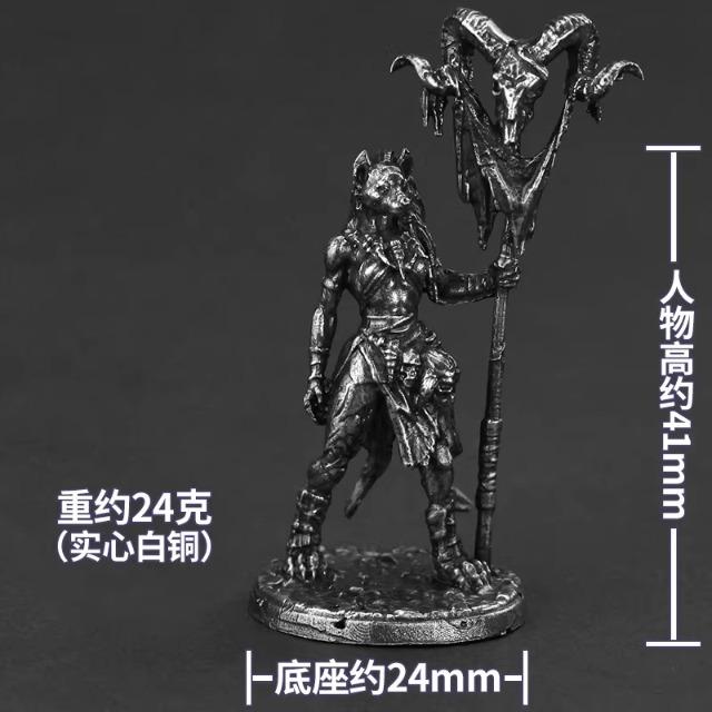 

Bronze Metal Wolf Clan Warrior War Soldier Model Handmade Toy Table Game Decoration Male Gift Figure Statue Table Decoration