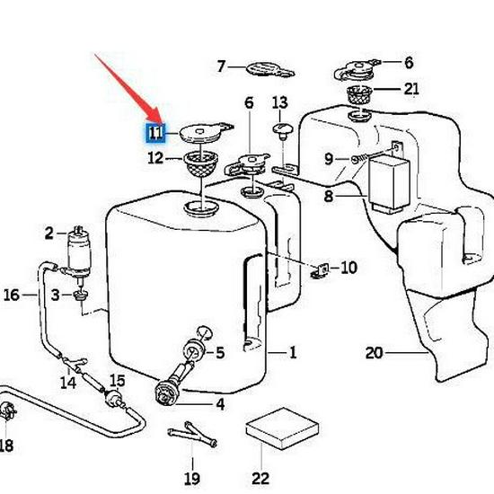 BMW E30 3 Series Windshield Washer Reservoir Cap - Part #61667264145