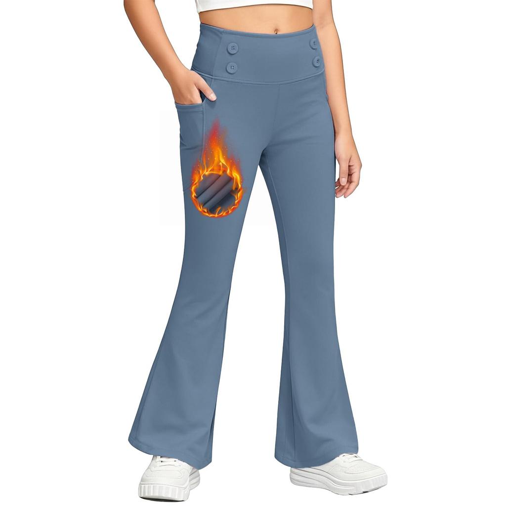 Children's Fashionable Color Cute Girls Casual Sports Yoga Pants Cropped Pants Leggings