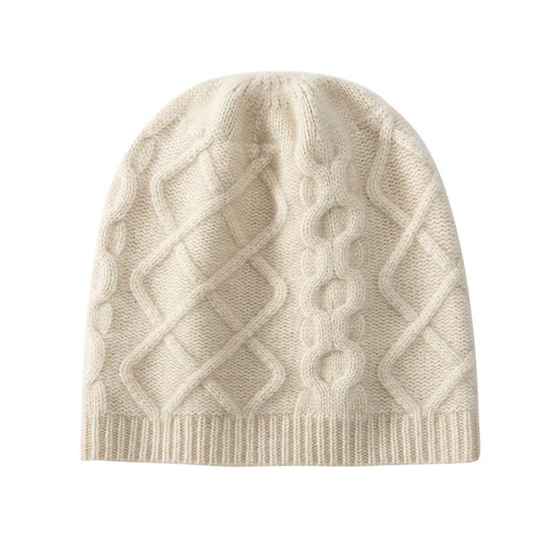 Women's Retro 100% Cashmere Cable Knit Fisherman Hat: Accentuates Face, Versatile, Trendy, Solid Color Commuting Hat