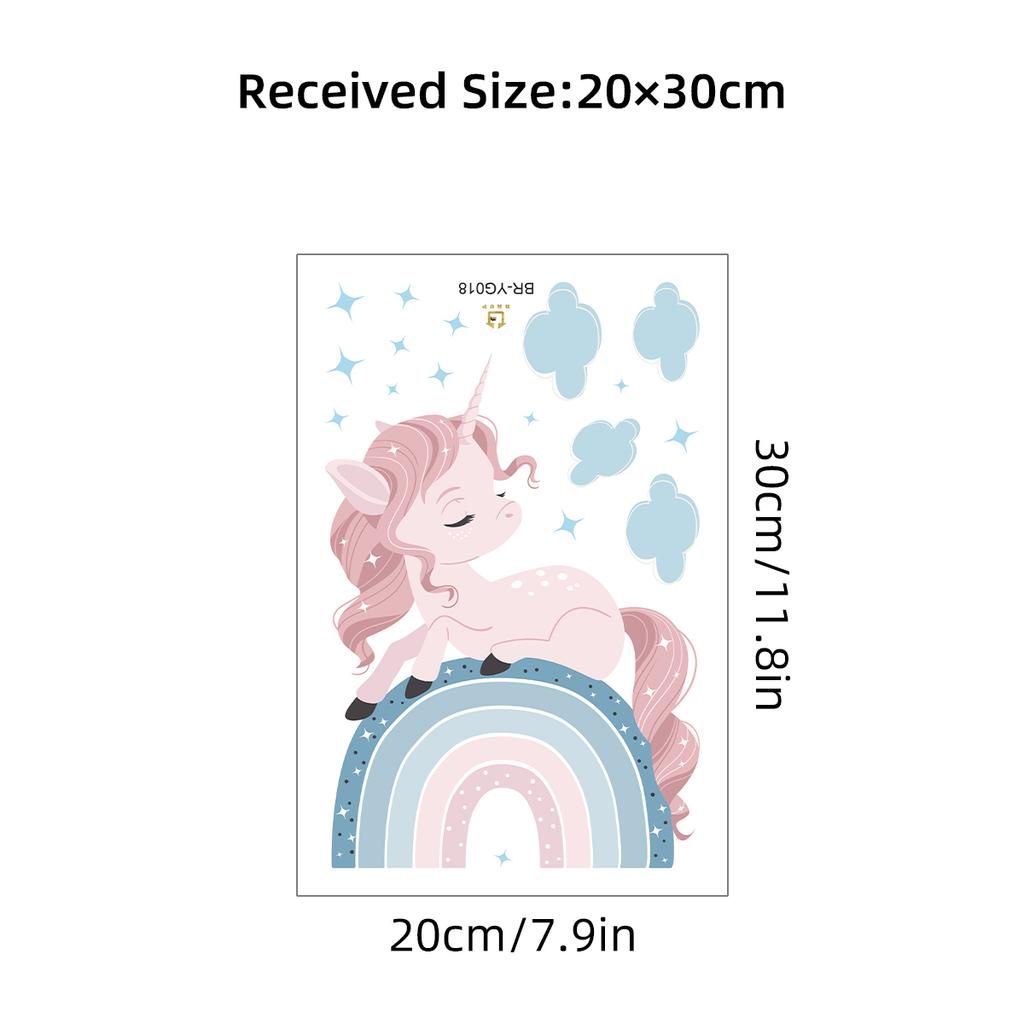 Cartoon Cute Rainbow Cloud Unicorn Glow Wall Stickers Decoration for Bedroom Girls Gift Home Decore Living Room Wall Decals