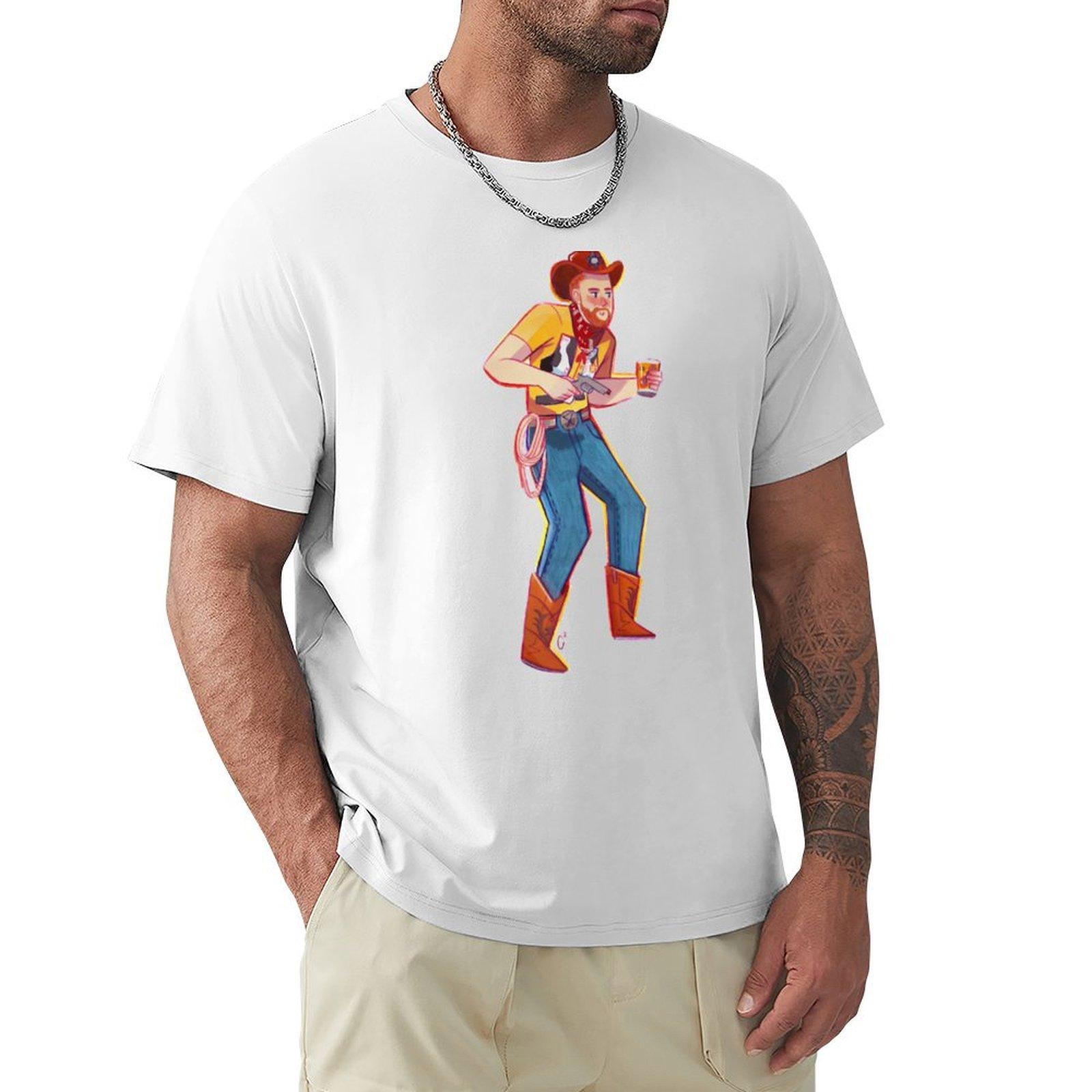 Cowdoy Aunty Donna Tshirt Everyday Wear Basic Short Sleeve Top S