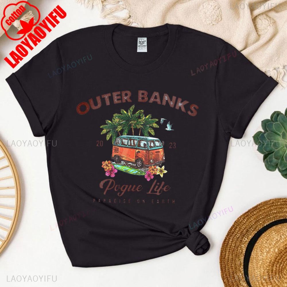 Ráj na Zemi Outer Banks Unisex Tričko Fanoušci seriálu Outer Banks Merchandise Letní dovolená Bavlněné tričko Plážové tričko Topy