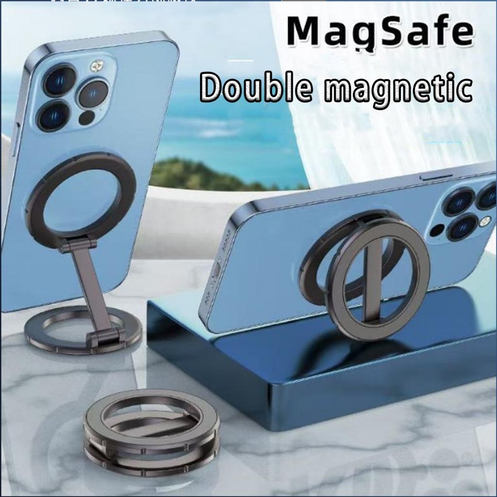 Double Magnetic Cell Phone Ring Holder Compatible with iPhone 16 15 13 14 17 Series MagSafe Removable Cell Phone Grip Kickstand