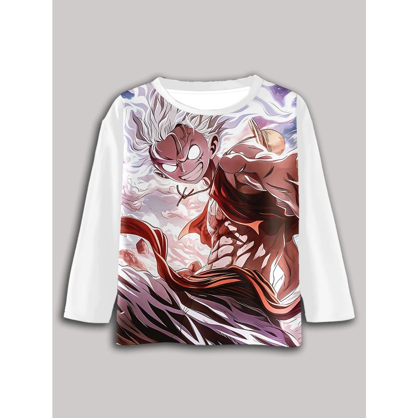 

Аниме Ван Пис Луффи Зоро 3D Принт Детские Футболки с Длинным Рукавом Весенне-Осенняя Одежда Повседневные Топы с Круглым Вырезом для Мальчиков 170