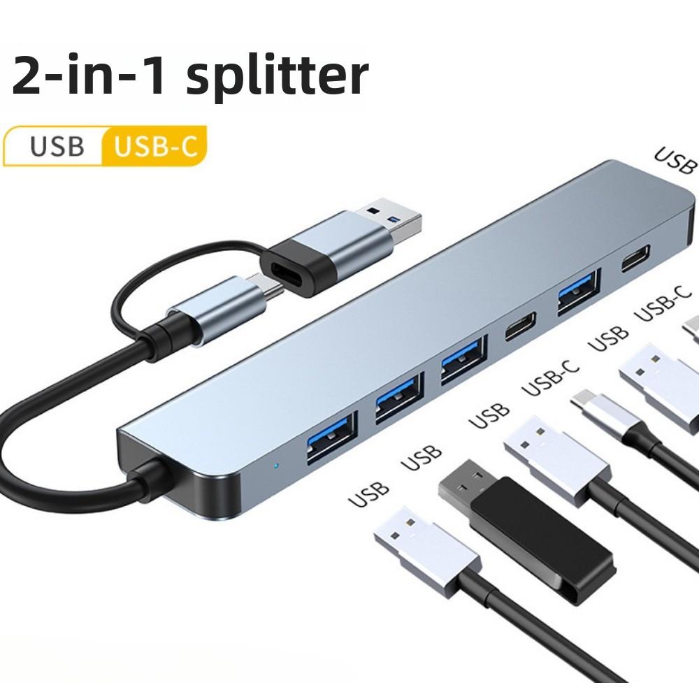 USB C Hub 2 Port USB 3 0 Adapter Multifunktionale Dockingstation für Laptop Handy Tablet Datensynchronisation Aufladen