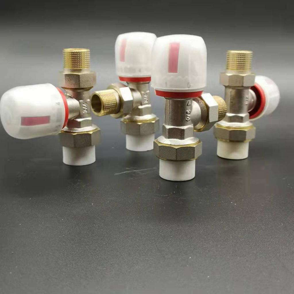 Brass PPR Straight Angle Thermostatic Valve for Floor Heating