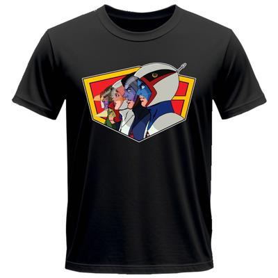 T-shirt graphique dessin animé Battle of the Planets Gatchaman impression t-shirts Coton unisexe Vintage Col rond Manches courtes