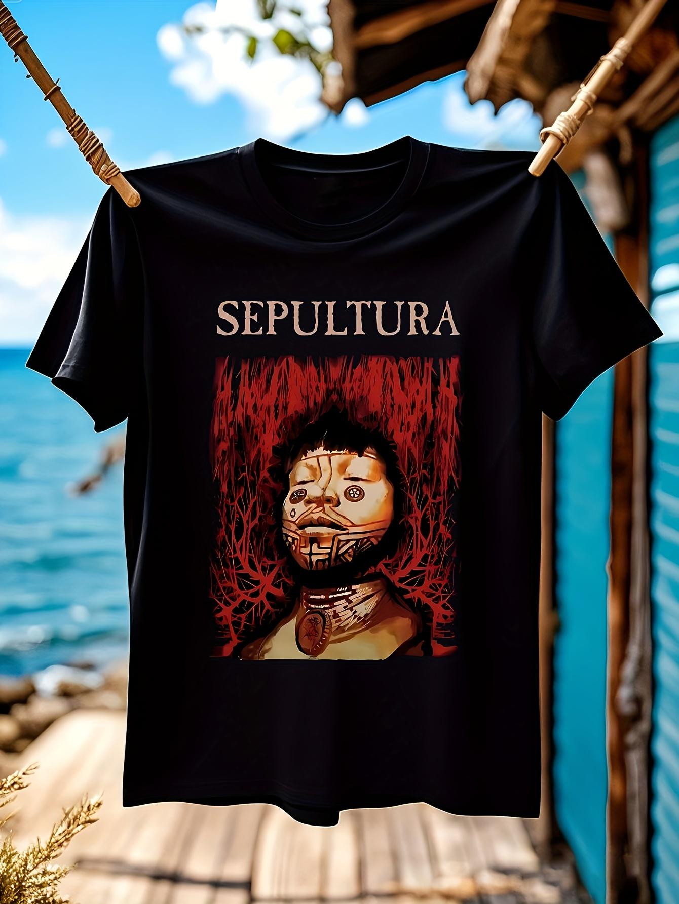 Sepultura Band Graphic Tshirt Graphic Tee - White Heavy M... M
