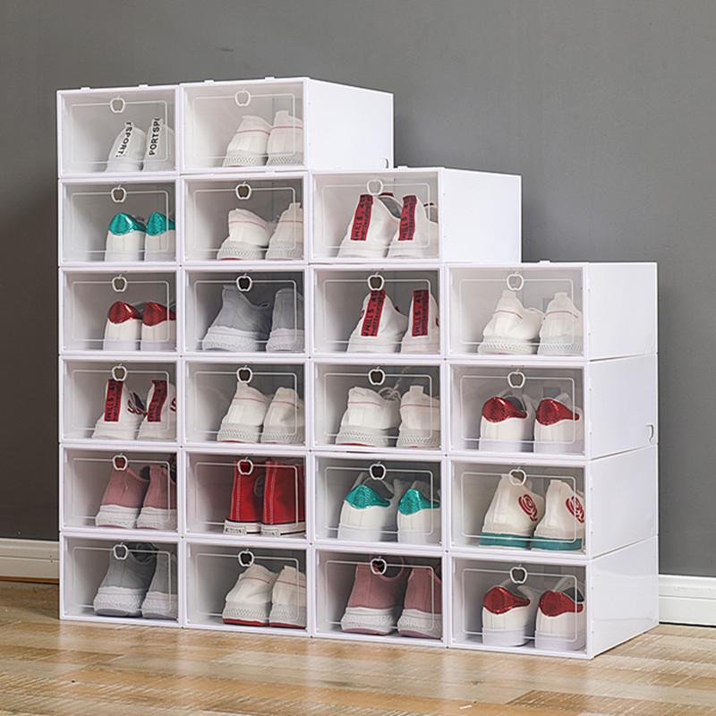 Transparent Flip-Top Shoe Storage Box | Plastic Shoe Rack Organizer