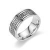 Men's Titanium Steel Punk Ring with Geometric Carving, Blackened for Couples - European & American Style.