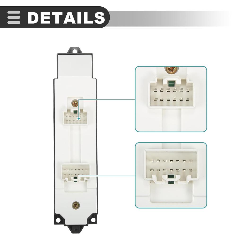 Motoforti Power Window Switch, Left Driver Side Master Power Window Switch, for Mazda 3 2010-2013, Plastic, No.BBM266350B, Black