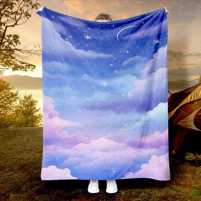 Celestial Night Sky Blanket Reversible Flannel Throw for Stargazers AllSeason Comfort Cosmic Dreams Gift