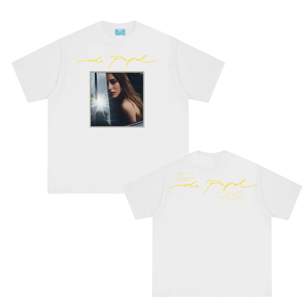 TINI -De Papel 2025new T Shirt Summer Hip Hop Tee-shirt Sleeve Korean Style 100%Cotton  Singer's Same Style Female/Male Tops