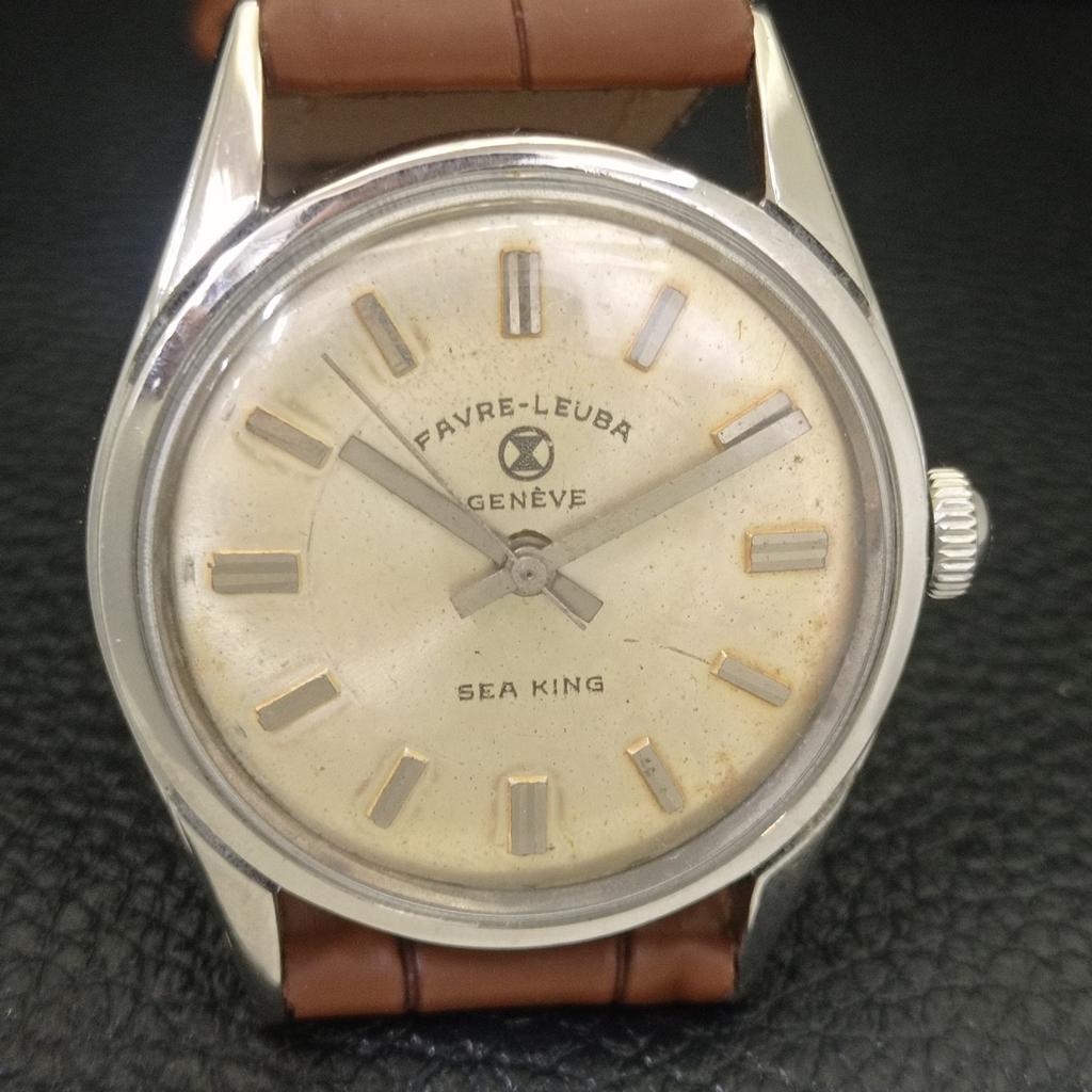 SCHWEIZER VINTAGE FAVRE LEUBA SEA KING 101 MANUELLE HERRENUHR a703757-1