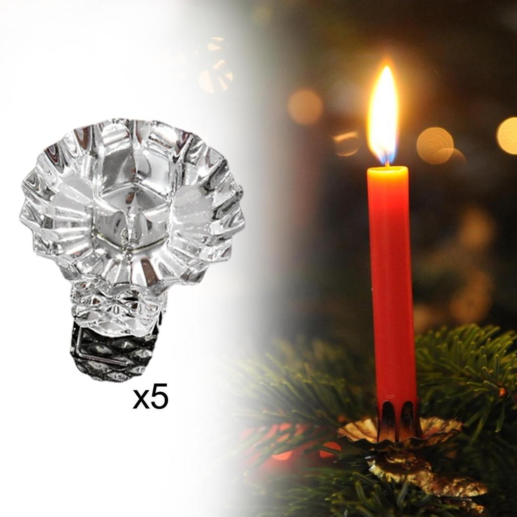 5 Pieces Candle Clips Candlestick Holder Clamps Bar Churches Christmas Tree for Parties